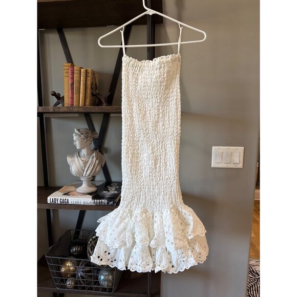 Charo Ruiz Ibiza Liliana Eyelet Midi Skirt White Fruition Womens Size Small - Picture 5 of 10